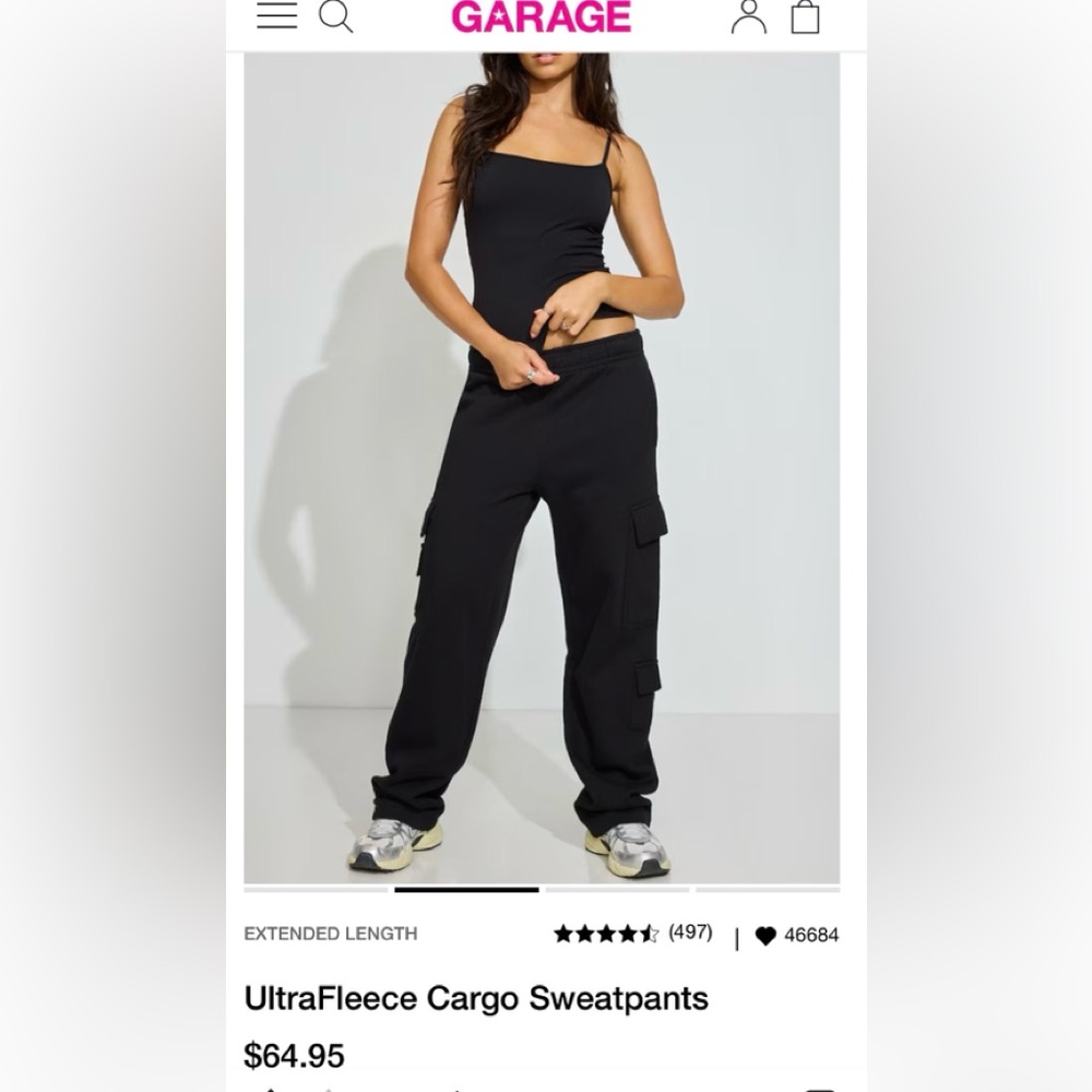 Garage Black UltraFleece Cargo Joggers